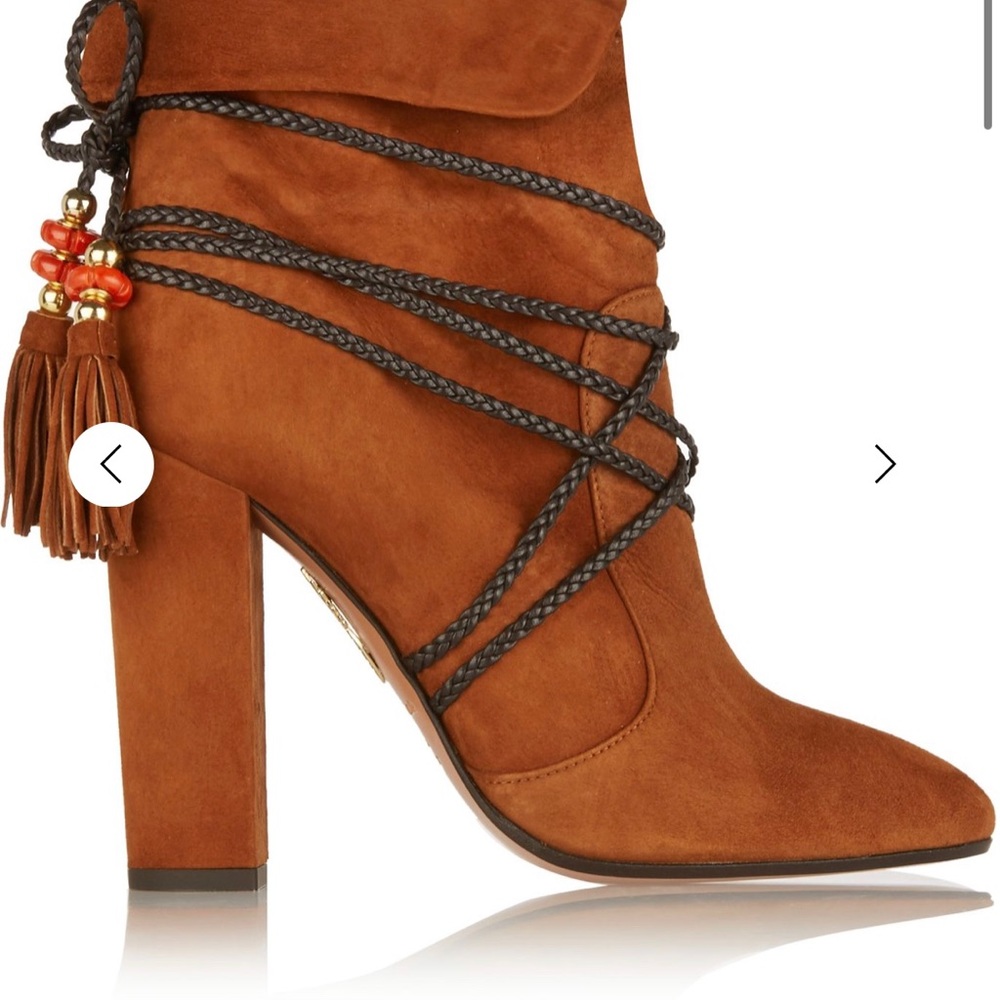 Poppy Delevingne x Aquazzura Moonshine Suede Ankle Boots